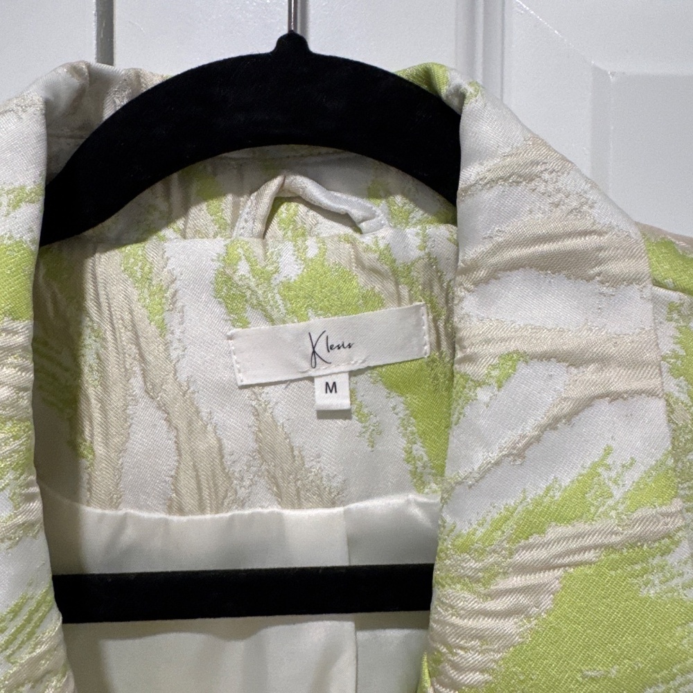 Unique Klesis lime/cream/beige Blazer Size M - Picture 2 of 4
